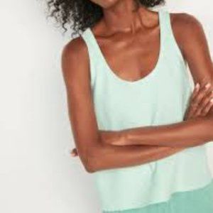 Old Navy Lightweight Textured Knit Lounge Tank Top Light Blue